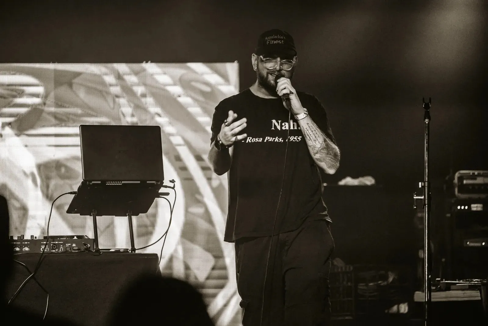 Ol' Boy performing at a community benefit show